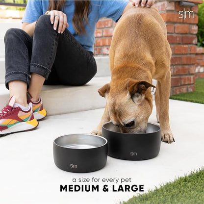 Simple Modern Stainless Steel Pet Water Bowl for Dogs & Cats | Reusable Insulated Stainless Steel Food Bowls for Dog Cat | No Tip No Slip BPA Free | Bentley Collection | Large (64oz) | Riptide
