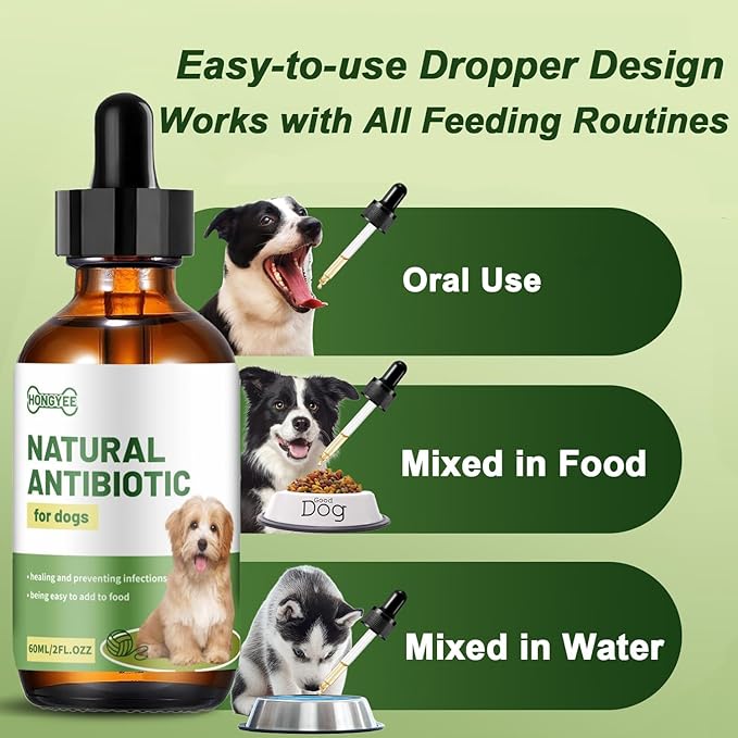 Natural Antibiotic for Dogs – Chicken Flavor 2oz | Supports Relieve Skin Allergy itching and Yeast infections, Urinary Tract Health, Wound Healing & Dental Care |Dog Supplements, Safe for All Ages