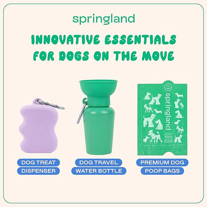 Springer Dog Treat Pouch for Effort-Free Squeeze Dispensing - Easy-Fill, Food-Grade Silicone Treat Pouches for Pet Training - Includes Carabiner-Lilac