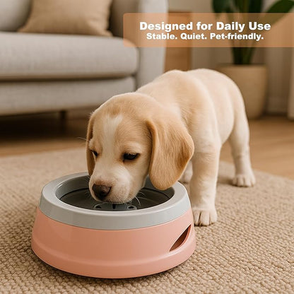 25oz Dog Water Bowl for Small/Medium Pets – Spill-Proof and No-Splash Slow Drinking Pet Water Dispenser, Portable Non-Slip Feeder Bowl for Travel, Car, Crate, and Home Use - Pink
