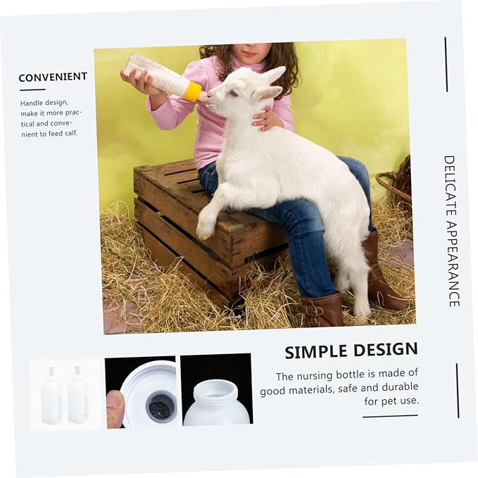 ibasenice 2pcs Durable Calf Milk Bottles with Handle Capacity Nursing Bottles for Kittens and Puppies Easy to Use Feeding Containers for Pet Care