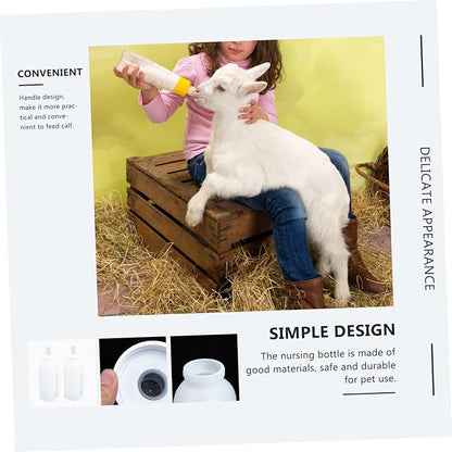 ibasenice 2pcs Durable Calf Milk Bottles with Handle Capacity Nursing Bottles for Kittens and Puppies Easy to Use Feeding Containers for Pet Care