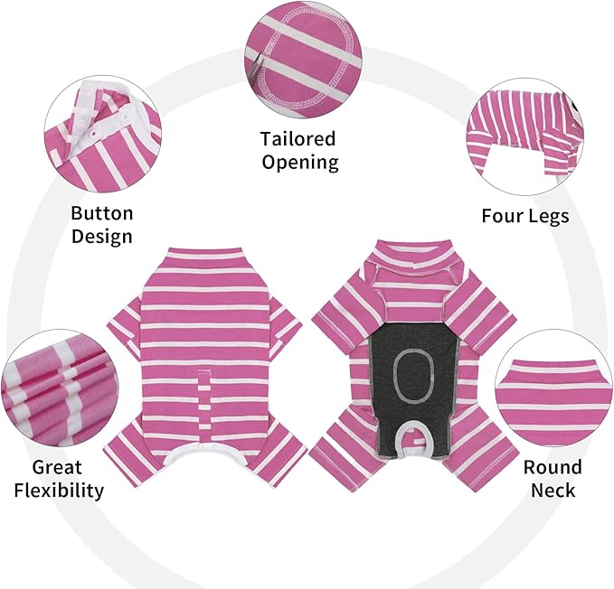 Dog Surgery Recovery Suit for Male/Female, Post Surgery Dog Shirt, After Surgery Dog Bodysuit, E-Collar & Cone Alternative Surgical Clothes, Anti-Licking Dog Snugly Onesie, Pink