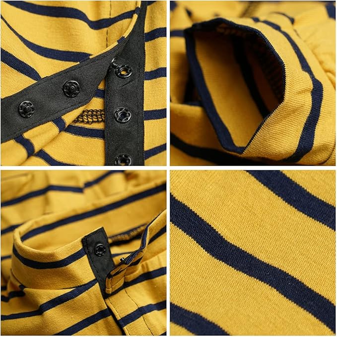 Dog’s Recovery Suit Post Surgery Shirt for Puppy, Full Coverage Dog's Bodysuit Wound Protective Surgical Clothes for Small and Medium Pets (Yellow Black Stripe-l)