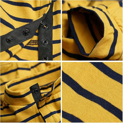 Dog’s Recovery Suit Post Surgery Shirt for Puppy, Full Coverage Dog's Bodysuit Wound Protective Surgical Clothes for Small and Medium Pets (Yellow Black Stripe-l)