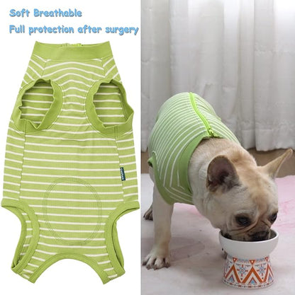 Dog Surgery Recovery Suit - After Spay, Abdominal Wounds Post Surgical Recovery, Anti Licking Breathable Dog Onesies for Small, Medium & Large Pet, Alternative Bandages Cone E-Collar