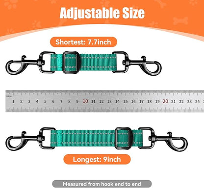 Dog Collar Safety Clip, Reflective Double-Ended Backup Connector for Harness to Collar, Adjustable Safety Clip for Prong, Pinch Collars, Prevents Escapes & Accidental Disconnection
