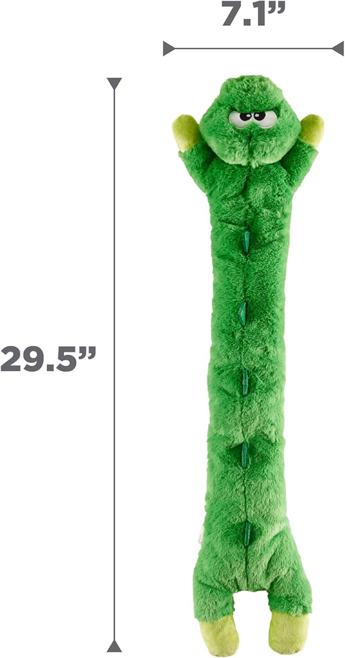 Outward Hound Longidudes Gator Long Crinkly & Squeaky Dog Toy, Green