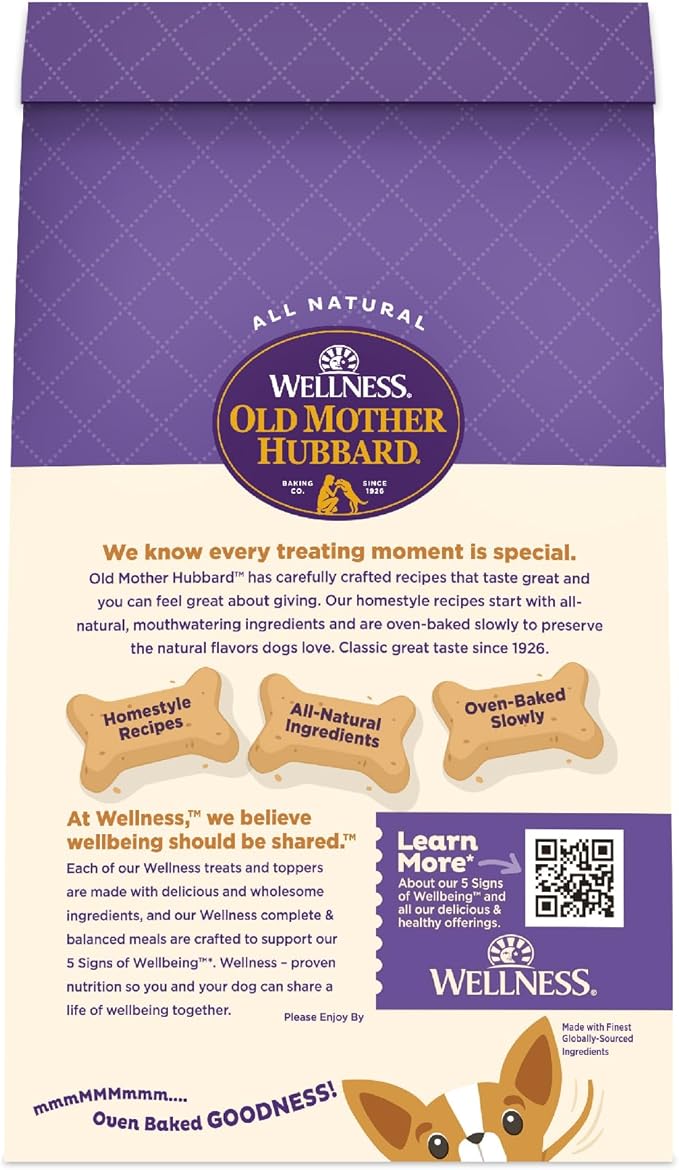 Old Mother Hubbard Wellness P-Nuttier Dog Biscuits, Natural, Training Treats, Peanut Butter Flavor, Mini Size, (20 Ounce Bag)(Pack of 2)