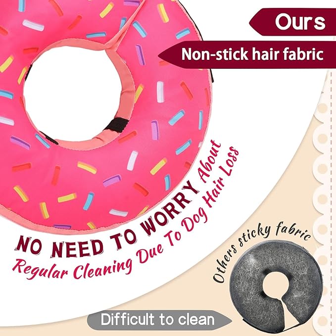 Inflatable Soft Dog Cone Collar for Small Medium Large Dogs & Cats Alternative After Surgery, Blow Up Pet Donut Neck Prevent from Biting Scratching, Comfy Adjustable Recovery Pillow