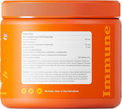 Multi-Symptom Dog Allergy Relief Chews with Probiotics - Soothe Itching, Ears, Paws - Lamb Flavored, 120ct