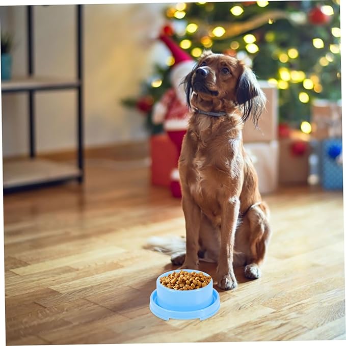 Plastic Feeding Bowl Pet Water and Food Dispenser for Dogs Lightweight and Easy to Material for Indoor Use