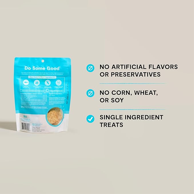 Open Farm, Dehydrated Dog Treats, High Protein & Low Carbohydrate Dog Snacks, Crunchy Texture, Single Ingredient Wild-Caught Cod Fish Recipe, 2oz Pouch