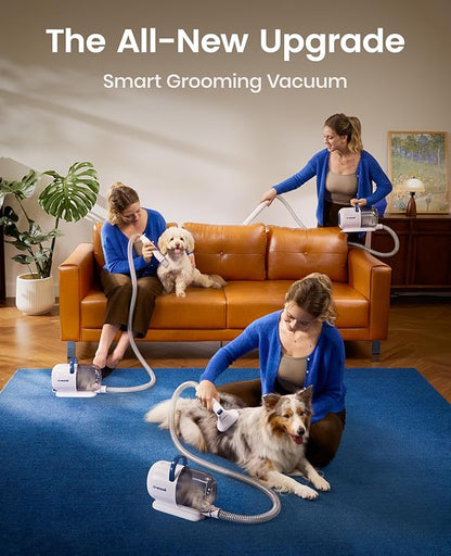oneisall Dog Grooming Vacuum - 15000Pa Suction, Captures 99% Pet Hair to Reduce Shedding, Dog Grooming Clippers & Quiet Brush (≤59dB) with 4 Accessories, 2L Dust Canister for Home Cleaning