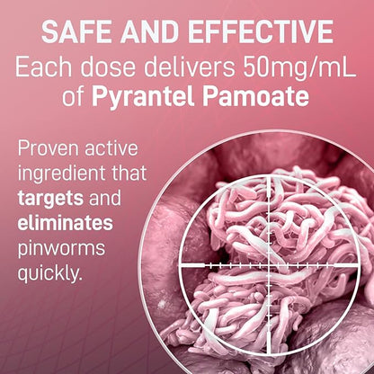 PARASITOL Pinworm Medicine for Family | Effective Deworming Formula with Pyrantel Pamoate, Quick Relief for All Ages, Easy Liquid Form, Safe & Gentle, Human Dewormer for All Parasites, 1 Fl Oz, 2-Pack