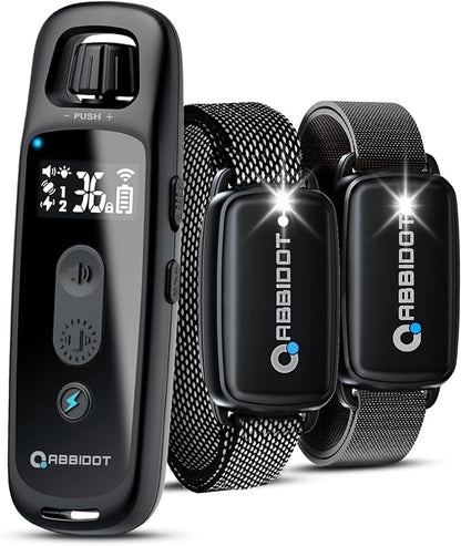 ABBIDOT Shock Collar for Dogs, 3300 FT Dog Training Collar with Remote, IPX7 Waterproof with 4 Training Modes, Rechargeable E-Collar for Small Medium Large Dogs (15-120 lbs)