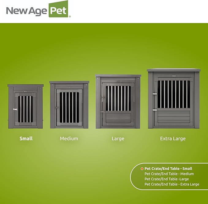 New Age Pet ecoFLEX Pet Crate/End Table, Small, Grey, Model:EHHC405S