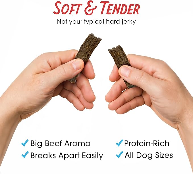 Farmland Traditions Dogs Love Beef Jerky Dog Treats, All Natural, Grain-Free, High Protein Training Treats, 2 Pound (Pack of 1) Bag