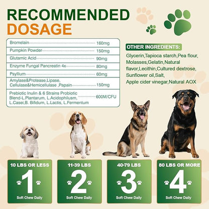 200 Chew No Poo Chews for Dogs-Coprophagia Stool Eating Deterrent-Stop Eating Poop for Canine- Dogs Poop Eat Deterrent Supplement with Probiotics&Digestive Enzymes Breath Aid Support-Chicken