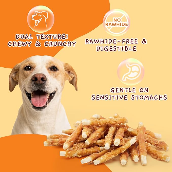 Jungle Calling Chicken Wrapped Biscuit Dog Treats, Grain-Free & Rawhide-Free Dog Chews, Crunchy Training Snacks for Small, Medium & Large Dogs, 21.2 oz