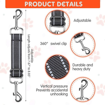 2 PCS Prong Collar Safety Clip Leash to Prong Collar Connector Dog Leash Connector Harness to Collars Safety Clip Reflective Double Ended Backup Clasp for Dog Pinch Collars