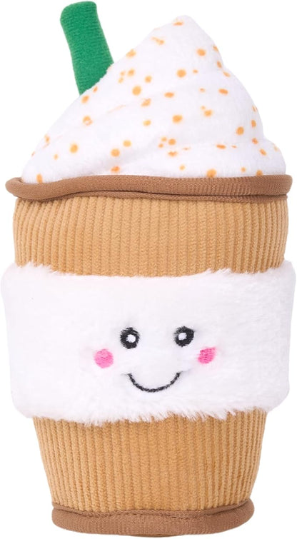 ZippyPaws NomNomz - Dog Squeaky Toys to Keep Them Busy, Funny Food Plush for Small, Medium, & Large Dogs, Cute Stuffed Puppy Toy, Pet Products, Gift for Dogs of All Breeds, Soft & Cuddly - Puppuccino