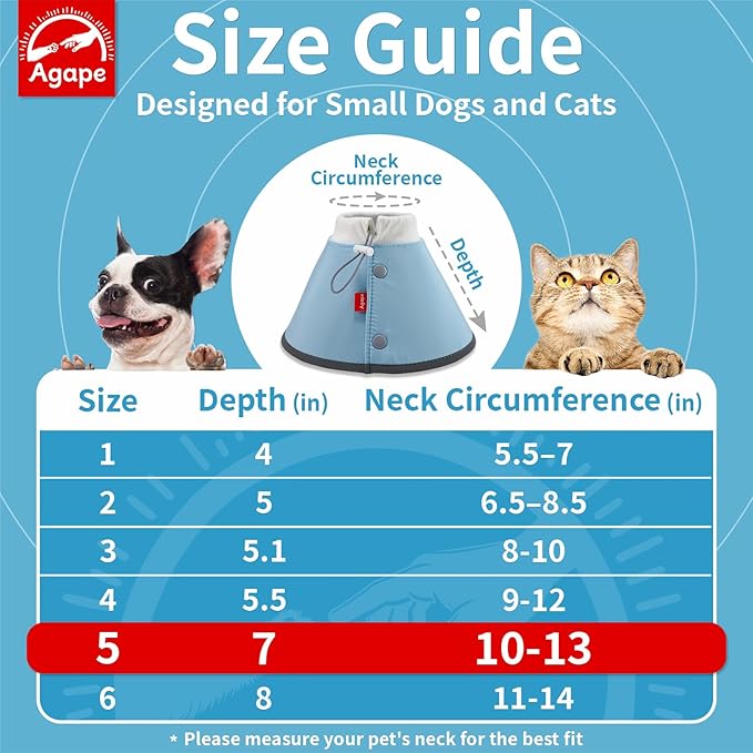 Agape Soft Dog Cone for Small Dogs & Cats, Comfy Dogs Recovery Collar After Surgery, Adjustable E Collar Alternative to Stop Licking, Protective Elizabethan Collars for Pup, Comfortable Dog Cones