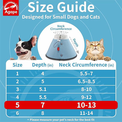 Agape Soft Dog Cone for Small Dogs & Cats, Comfy Dogs Recovery Collar After Surgery, Adjustable E Collar Alternative to Stop Licking, Protective Elizabethan Collars for Pup, Comfortable Dog Cones
