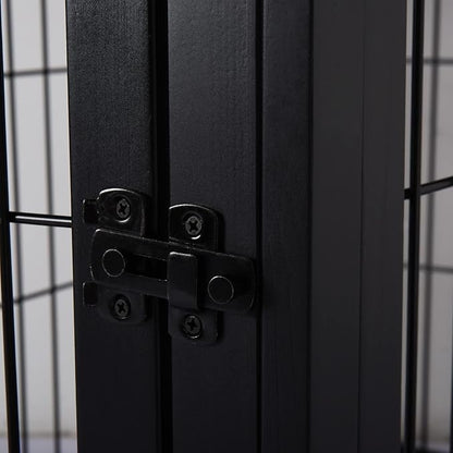 PawHut Dog Crate Furniture, Small Dog Cage End Table with Two Opening Sides, Lockable Door, Puppy Kennel Indoor, Cute and Decorative, Black