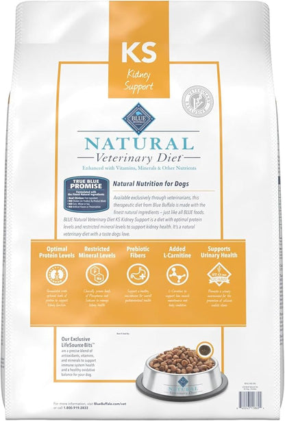 Blue Buffalo Natural Veterinary Diet KS Kidney Support Dry Dog Food, Chicken 22-lb bag