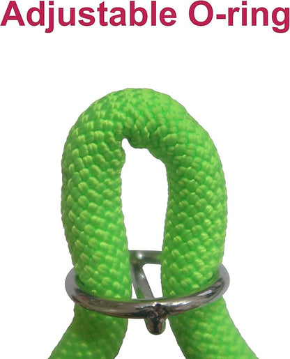 Braided Round Martingale Dog Collar, Training Collar with Slidable Stop Ring - Ideal for Small Medium Dogs (M- (1/3") - 18" Long, Light Green)