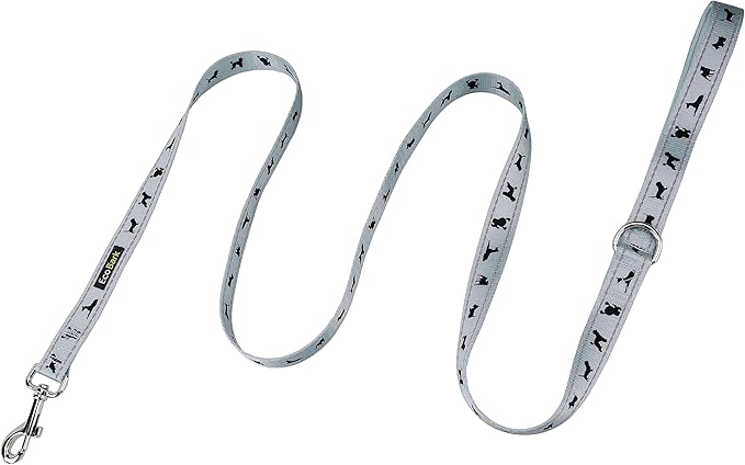 EcoBark Dog Leash - Soft & Reflective Comfort Leash with Padded Handle - Safe, Strong, & Durable for Small, Medium or Large Dogs (Gray)