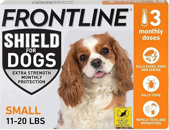 FRONTLINE Shield Flea & Tick Treatment for Small Dogs 11-20 lbs., Count of 3