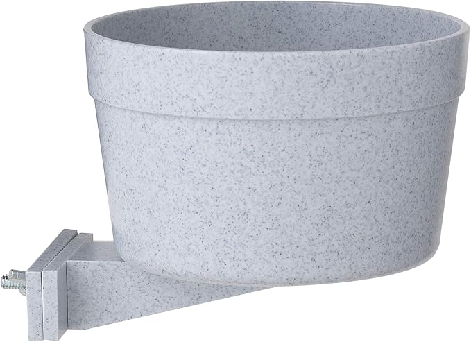 Pet Lodge® Kennel Crock | Mountable Plastic Dog Feed & Water Bowl | Off Floor Design (40 Oz)