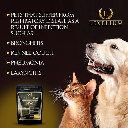 Lung & Bronchial Supplement for Dogs and Cats - Provides Breathing Support & Keeps Lung Healthy – Optimizes Lung Function & Breathing - Easy to Mix Powder - 200G