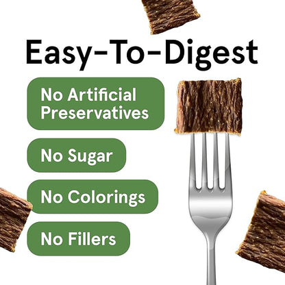 TRMC Real Meat Dog Treats - 12oz Bag of Bite-Sized Air-Dried Beef Jerky for Dogs - Grain-Free Jerky Dog Treats Made up of 95% Free-Range, Grass Fed Beef - All-Natural High Protein Dog Treats