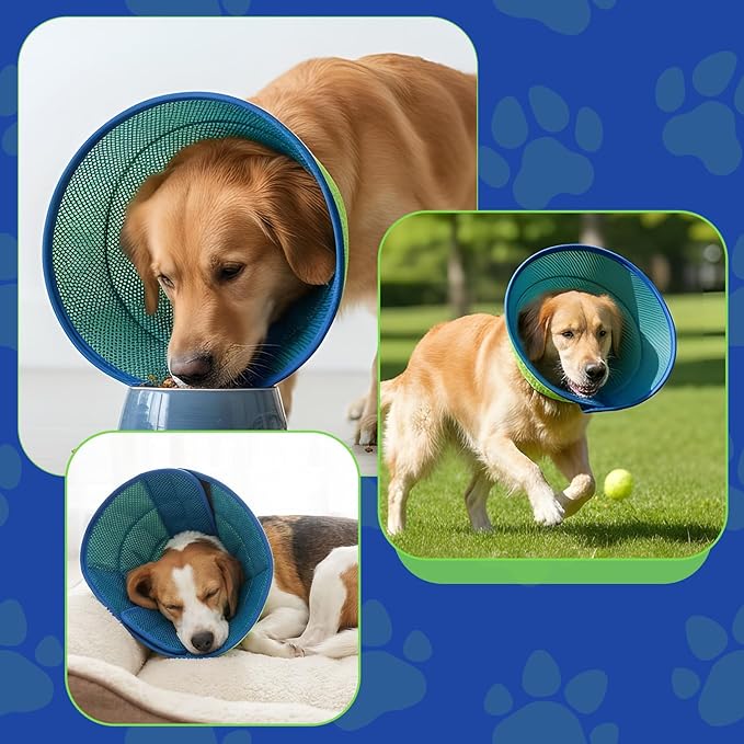 Soft Cone Collar for Dogs (Size M), Adjustable Breathable E-Collar for Mild Care, Fits Neck 11.8-15in (30-38cm), Post-Surgery Recovery for Small to Medium Dogs