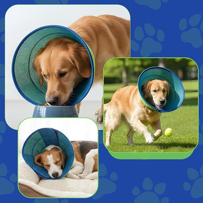 Soft Cone Collar for Dogs (Size M), Adjustable Breathable E-Collar for Mild Care, Fits Neck 11.8-15in (30-38cm), Post-Surgery Recovery for Small to Medium Dogs