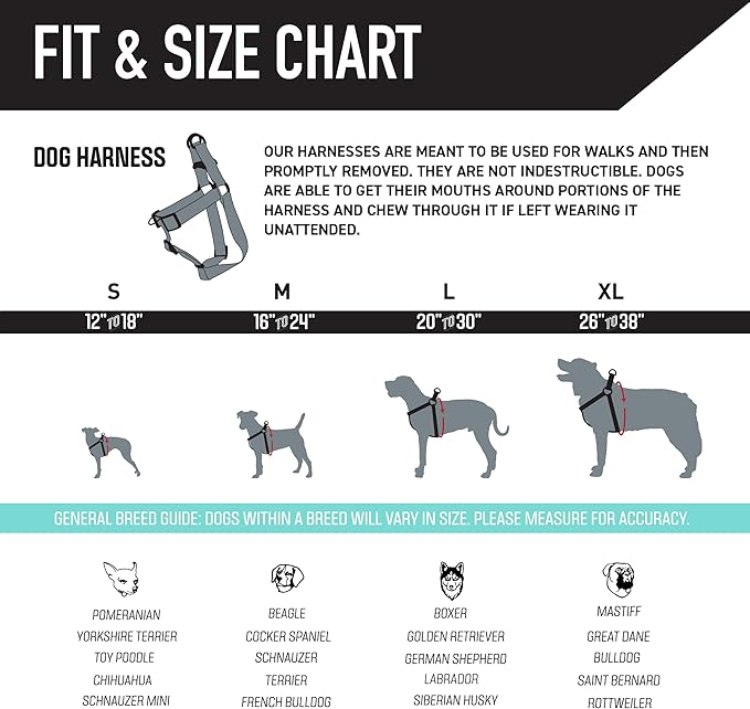 Wolfgang Heavy Duty Adjustable Dog Harness, Pull-Tested to Over 800 lbs for Walking & Training, DawnPatrol Print, Medium