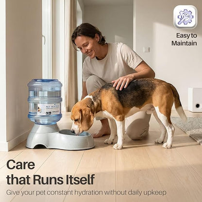 Flexzion Gravity Pet Water Dispenser Drinking Station for Dogs Cats (3 Gallon) Automatic Replenish Waterer for Small Large Breed Dog Cat,Feeding Watering Fountain Supplies Bottle Dish Bowl