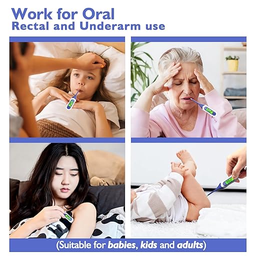 8s Fast Reading Oral Thermometer for Kids and Adults, Baby Digital Thermometer with 3 Color Backlit and Fever Alarm Medical FDA Basal Thermometer for Oral, Rectal, Underarm