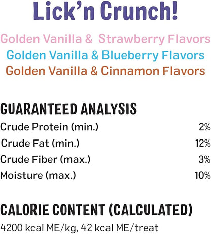Three Dog Bakery Lick’n Crunch! Dessert Favorites Dog Treats Variety Pack, Crunchy Sandwich Dog Cookies with Churro, Blueberry Pie & Strawberry Shortcake Cream Fillings, 13 oz