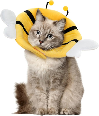Soft Small Dog/Puppy/Cat Cone | Cute Bumblebee Cone for Small Dogs, Puppies & Cats After Surgery, Wound Care, Spay & Neuter | Dog Recovery Collar | 100% Polyester (Medium)