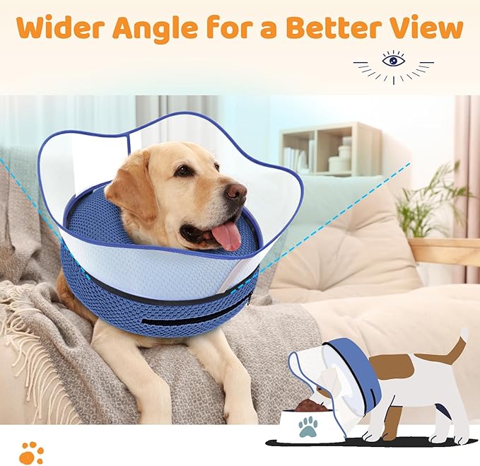 Supet Raised Inflatable Dog Cone Alternative Collars for After Surgery, Dog Donut Collar After Surgery, Soft Pet Cone for Small Medium Large Dogs to Stop Licking