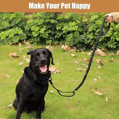 Tactical Dog Collar Leash Set, Adjustable Military Training Nylon Collar Dog Training with Control Handleand Metal Buckle, Dog Collar for Medium Large Dogs (Black,XL)