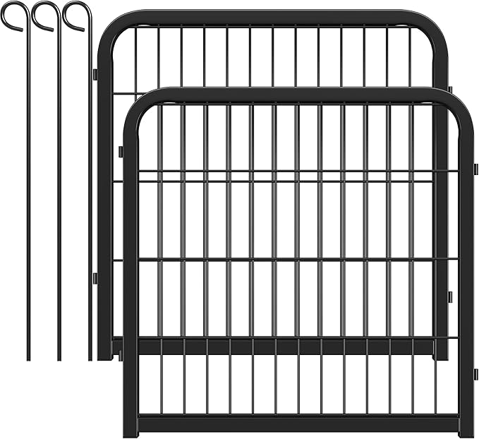 Yaheetech Dog Playpen, 24 inch 4 Panels Dog Pen for Indoor Heavy Duty Puppy Exercise Pen Metal Pet Fence for RV Camping/Yard/Garden