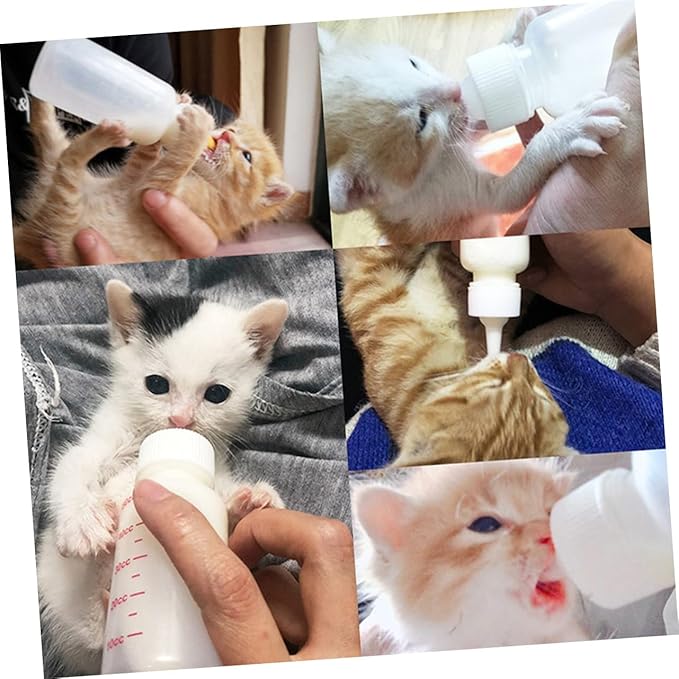 Toyvian 1Set Pet Nursing Bottle for Dogs and Cats Transparent Milk Feeder with Replacement Nipples Cleaning Brush for Pets Feeding