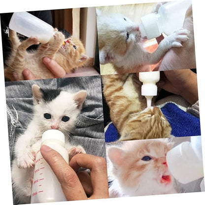 Toyvian 1Set Pet Nursing Bottle for Dogs and Cats Transparent Milk Feeder with Replacement Nipples Cleaning Brush for Pets Feeding