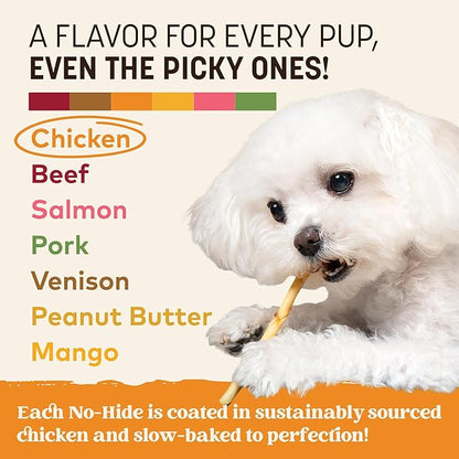 Earth Animal No Hide Stix - Long Lasting Rawhide Free Small Dog Chews Sticks, Chicken - 40 Count Extra Value Pack