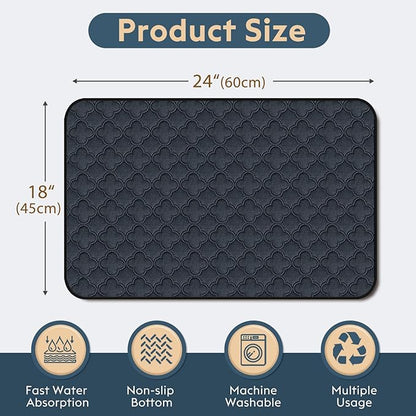 FunFurry Washable Pee Pads for Dogs - 4 Pack Reusable Pee Pads，Waterproof Puppy Pads，Pet Training Pads，Super Absorbent with Dog Paw Shape Non-Slip Backing (Dark Grey, 18" X 24" - 4 Pack)